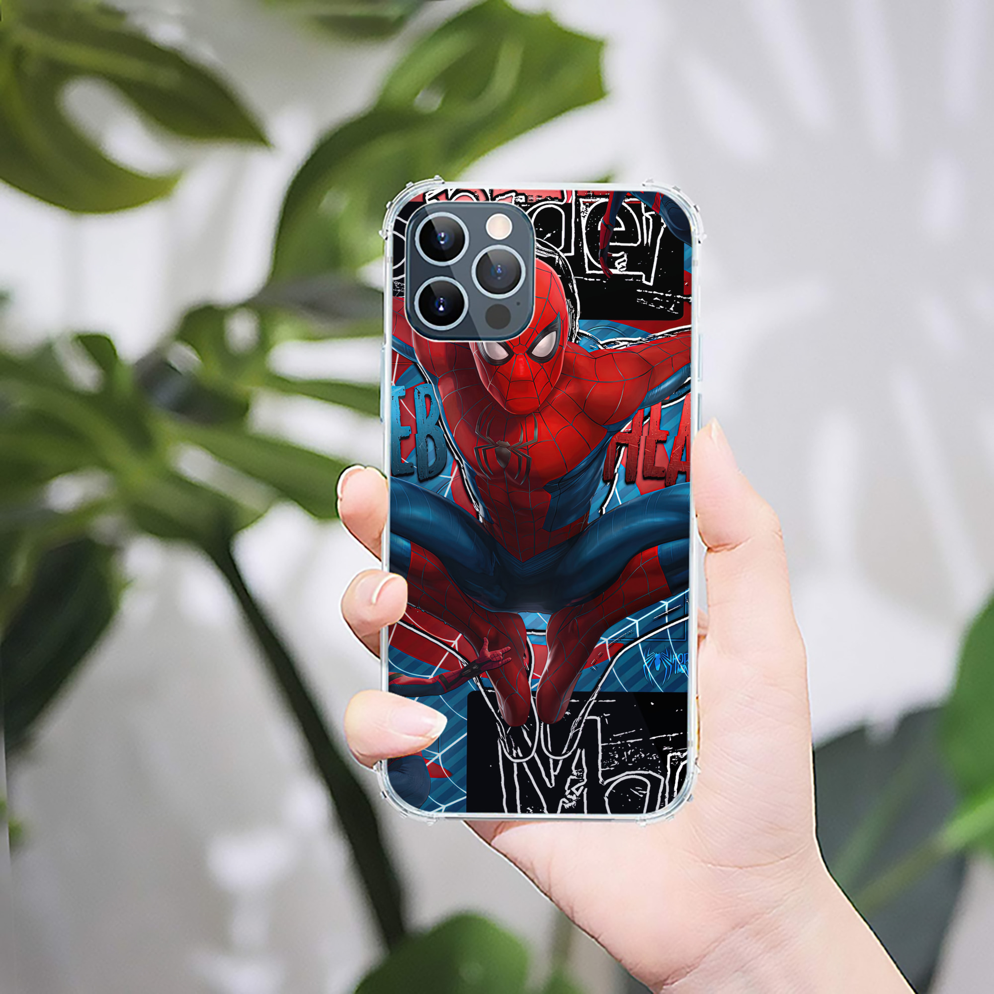 （画像用） Spider Man スパイダーマン 【iPhone 12シリーズ対応】透明スマホケース（クリアソフトケース）